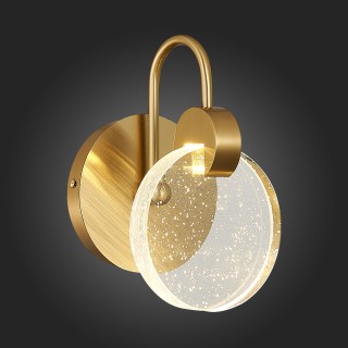 SL6104.201.01 Бра ST-Luce Золотистый/Прозрачный,С пузырьками воздуха LED 1*3W 3000K Montecelio-foto4