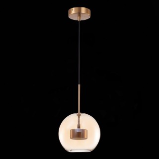 SL1133.333.01 Светильник подвесной ST-Luce Латунь/Коньячный LED 1*7W 3000K BOPONE-foto4