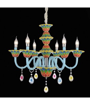 SL674.783.06 Люстра подвесная ST-Luce Разноцветный/Разноцветный E14 6*40W ORNATO-foto4