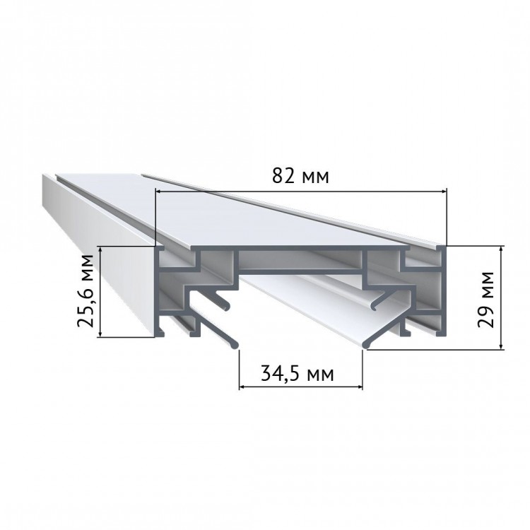 ST001.129.00 Профиль для монтажа однофазного шинопровода в натяжной потолок ST-Luce  Длина 2 000мм ST001
