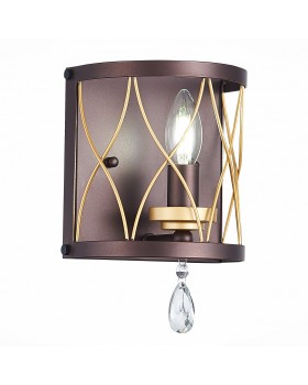 SL789.421.01 Бра ST-Luce Темный кофе, Золото/Темный кофе, Золото, Прозрачный E14 1*60W GRASSО