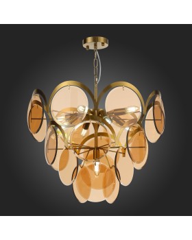 SL1161.333.09 Люстра подвесная ST-Luce Латунь/Янтарный E14 9*60W FAZIA-foto7