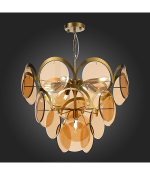 SL1161.333.09 Люстра подвесная ST-Luce Латунь/Янтарный E14 9*60W FAZIA-foto7