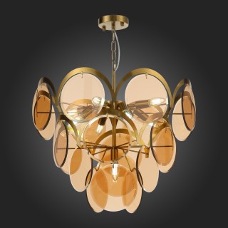 SL1161.333.09 Люстра подвесная ST-Luce Латунь/Янтарный E14 9*60W FAZIA-foto7