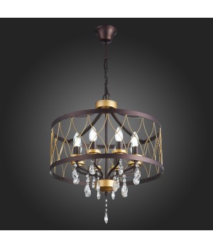 SL789.423.08 Люстра подвесная ST-Luce Темный кофе, Золото/Темный кофе, Золото, Прозрачный E14 8*60W GRASSО-foto3