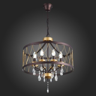SL789.423.08 Люстра подвесная ST-Luce Темный кофе, Золото/Темный кофе, Золото, Прозрачный E14 8*60W GRASSО-foto3