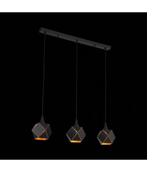 SL258.403.03 Люстра подвесная ST-Luce Черный/Черный, Золото E14 3*40W ENIGMA-foto4