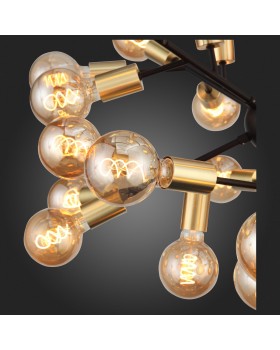 SL437.403.32 Люстра подвесная ST-Luce Черный, Золото E27 32*60W FOGLIONE-foto9