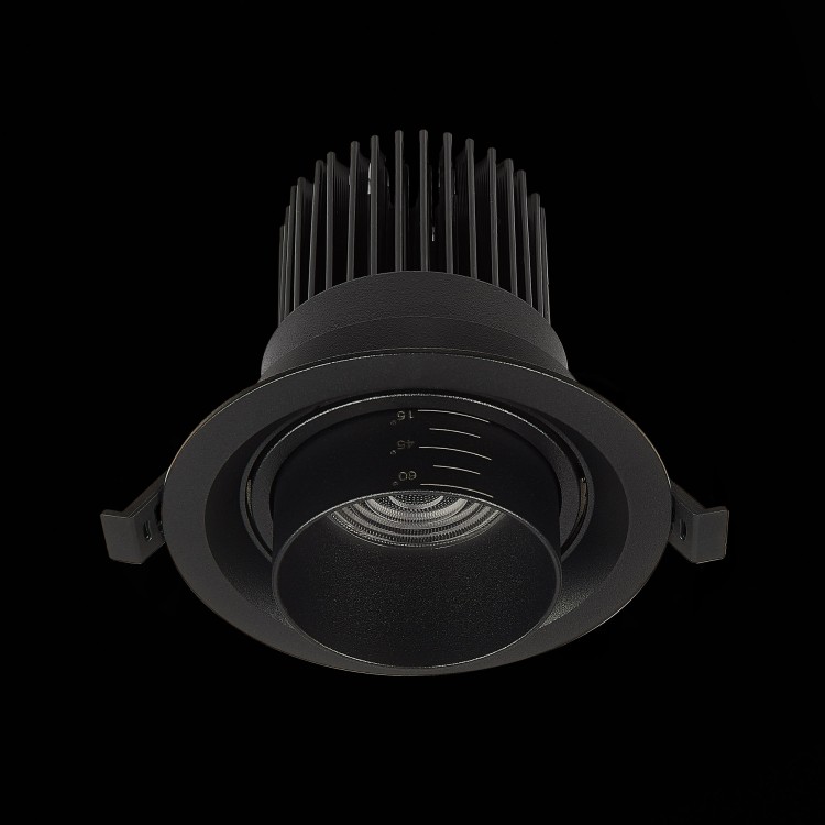 ST701.448.12 Св-к встр. Zoom Черный LED 1*12W 4000K 960Lm Ra90 15°-60° IP20 D115xH95 170-240V ST701