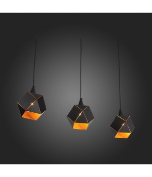 SL258.403.03 Люстра подвесная ST-Luce Черный/Черный, Золото E14 3*40W ENIGMA-foto8