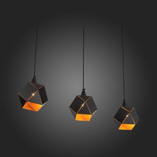 SL258.403.03 Люстра подвесная ST-Luce Черный/Черный, Золото E14 3*40W ENIGMA-foto8