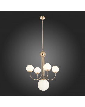 SL1504.203.05 Люстра подвесная ST-Luce Французское золото/Белый E27 5*60W Avellino-foto5