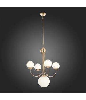 SL1504.203.05 Люстра подвесная ST-Luce Французское золото/Белый E27 5*60W Avellino-foto5
