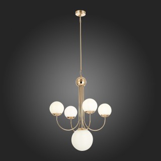 SL1504.203.05 Люстра подвесная ST-Luce Французское золото/Белый E27 5*60W Avellino-foto5