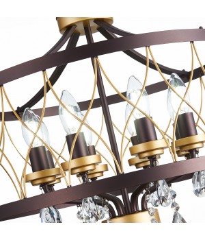 SL789.423.08 Люстра подвесная ST-Luce Темный кофе, Золото/Темный кофе, Золото, Прозрачный E14 8*60W GRASSО-foto10