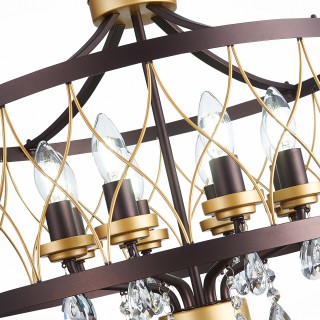 SL789.423.08 Люстра подвесная ST-Luce Темный кофе, Золото/Темный кофе, Золото, Прозрачный E14 8*60W GRASSО-foto10