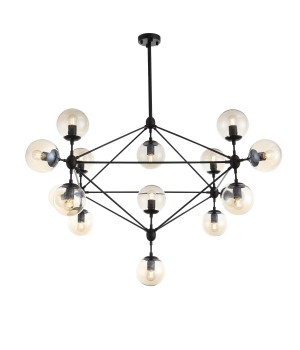 SL549.403.15 Люстра потолочная ST-Luce Черный/Янтарный E27 15*40W STAMPO-foto2