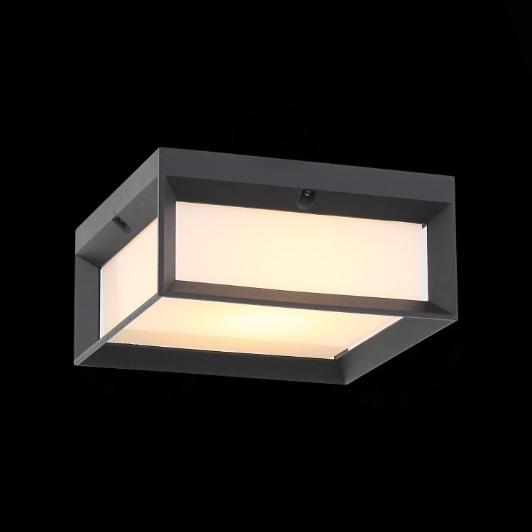 SL077.402.01 Светильник уличный потолочный ST-Luce Черный/Белый LED 1*12W 3000K CUBISTA