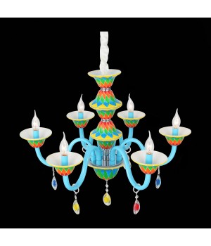 SL674.783.06 Люстра подвесная ST-Luce Разноцветный/Разноцветный E14 6*40W ORNATO-foto6