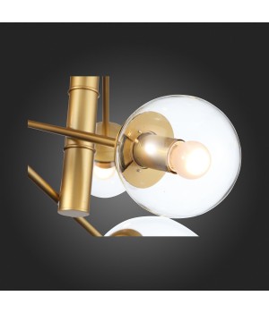 SL1150.203.08 Светильник подвесной ST-Luce Матовое золото/Прозрачный E27 8*40W (из 3-х коробок) LIORA-foto5