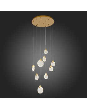 SL6104.203.09 Светильник подвесной ST-Luce Золотистый/Прозрачный,С пузырьками воздуха LED 9*3W 3000K Montecelio-foto6