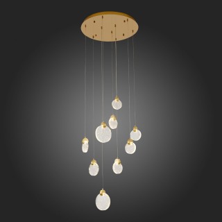 SL6104.203.09 Светильник подвесной ST-Luce Золотистый/Прозрачный,С пузырьками воздуха LED 9*3W 3000K Montecelio-foto6