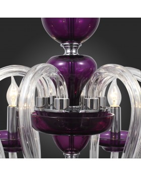 SL757.803.06 Люстра подвесная ST-Luce Хром, Пурпурный/Пурпурный E14 6*40W NINFA-foto6