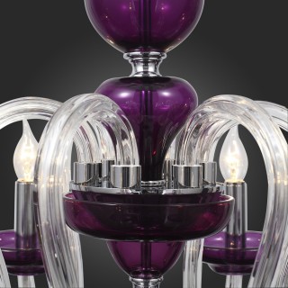 SL757.803.06 Люстра подвесная ST-Luce Хром, Пурпурный/Пурпурный E14 6*40W NINFA-foto6