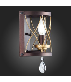 SL789.421.01 Бра ST-Luce Темный кофе, Золото/Темный кофе, Золото, Прозрачный E14 1*60W GRASSО-foto12