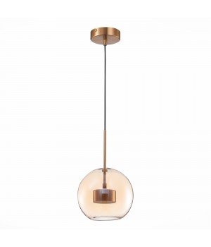 SL1133.333.01 Светильник подвесной ST-Luce Латунь/Коньячный LED 1*7W 3000K BOPONE-foto2