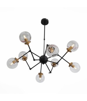 SL234.402.08 Люстра потолочная ST-Luce Черный, Золото/Прозрачный E27 8*40W (из 2-х коробок) VARIETA-foto17