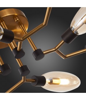 SL1174.302.08 Люстра потолочная ST-Luce Латунь/Коньячный G9 8*5W DESIMA-foto12