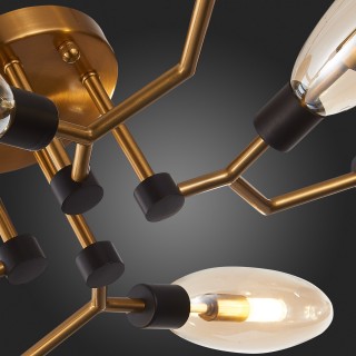 SL1174.302.08 Люстра потолочная ST-Luce Латунь/Коньячный G9 8*5W DESIMA-foto12