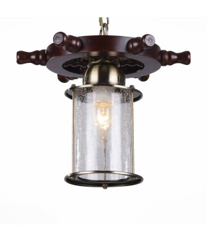 SL150.303.01 Светильник подвесной ST-Luce Бронза, коричневый/Прозрачный с эфектом трещин E27 1*40W VOLANTINO
