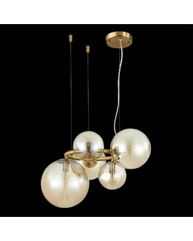 SL1162.303.05 Люстра подвесная ST-Luce Латунь/Коньячный E14 5*40W GORIZIA-foto6