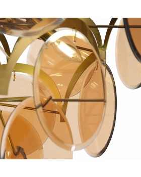 SL1161.333.09 Люстра подвесная ST-Luce Латунь/Янтарный E14 9*60W FAZIA-foto16
