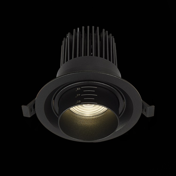 ST701.448.12 Св-к встр. Zoom Черный LED 1*12W 4000K 960Lm Ra90 15°-60° IP20 D115xH95 170-240V ST701