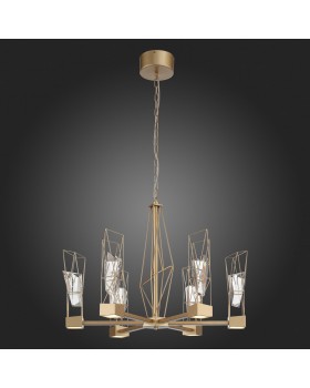 SL815.203.06 Люстра подвесная ST-Luce Матовое золото/Матовое золото, Прозрачный LED 6*8W 4000K PROGETTO-foto6