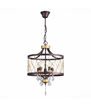 SL789.423.05 Люстра подвесная ST-Luce Темный кофе, Золото/Темный кофе, Золото, Прозрачный E14 5*60W GRASSО-foto2