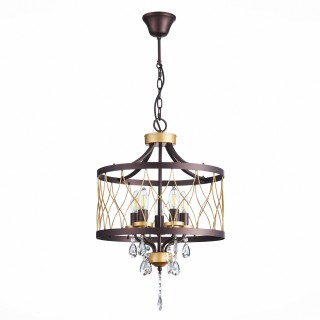 SL789.423.05 Люстра подвесная ST-Luce Темный кофе, Золото/Темный кофе, Золото, Прозрачный E14 5*60W GRASSО-foto2