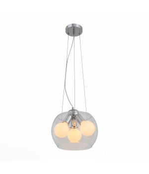 SL512.103.03 Светильник подвесной ST-Luce Хром/Прозрачный E27 Globe 3*60W UOVO-foto2