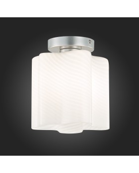 SL117.502.01 Светильник потолочный ST-Luce Серебристый/Белый с полосками E27 1*60W ONDE-foto5