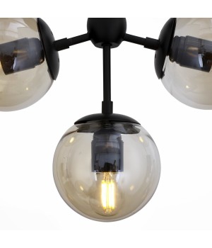 SL549.402.03 Люстра потолочная ST-Luce Черный/Дымчатый E27 3*60W STAMPO-foto3