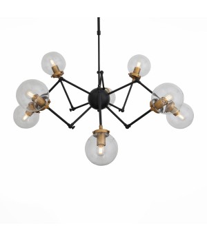 SL234.402.08 Люстра потолочная ST-Luce Черный, Золото/Прозрачный E27 8*40W (из 2-х коробок) VARIETA-foto16