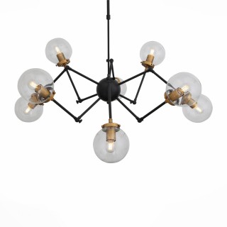 SL234.402.08 Люстра потолочная ST-Luce Черный, Золото/Прозрачный E27 8*40W (из 2-х коробок) VARIETA-foto16