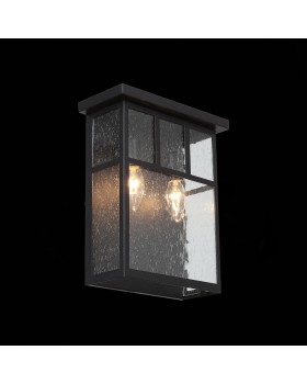 SL079.401.02 Светильник уличный настенный ST-Luce Темный кофе/Прозрачное кракелированное стекло E14 2*60W GLAZGO-foto4