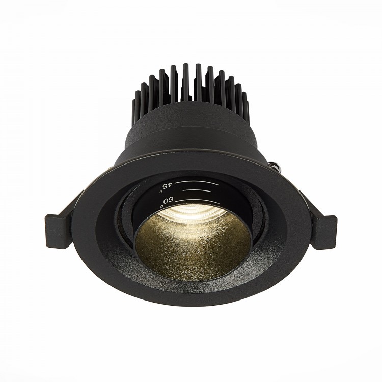 ST701.448.07 Св-к встр. Zoom Черный LED 1*7W 4000K 560Lm Ra 15°-60° IP20 D90xH65 170-240V ST701