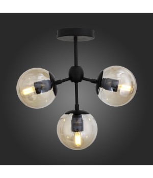 SL549.402.03 Люстра потолочная ST-Luce Черный/Дымчатый E27 3*60W STAMPO-foto7