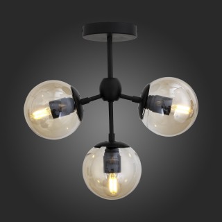 SL549.402.03 Люстра потолочная ST-Luce Черный/Дымчатый E27 3*60W STAMPO-foto7