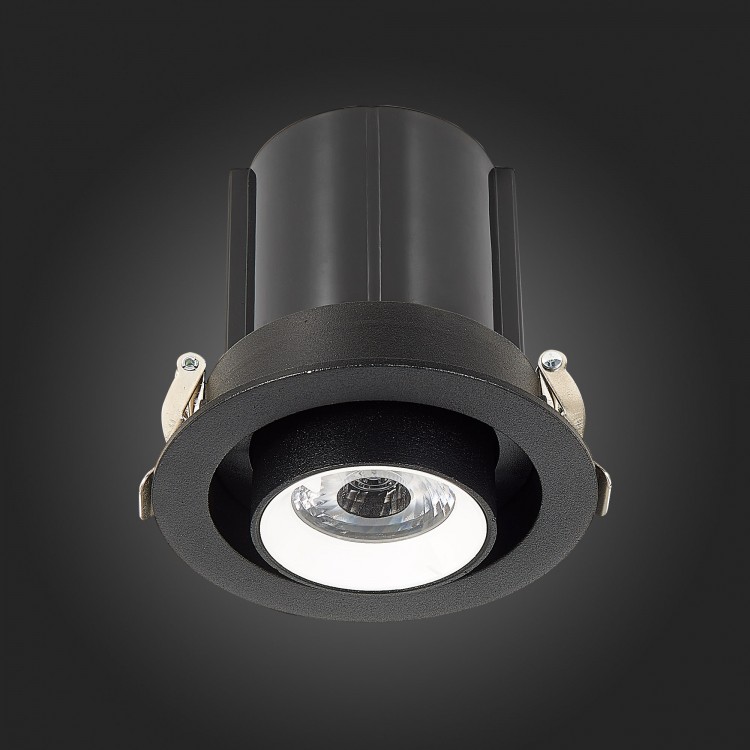 ST702.438.12 Св-к встр. Черный LED 1*12W 3000K 900Lm Ra80 24° IP20 D90xH92 180-240V ST702